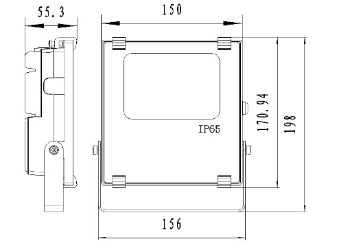 Led flood light Fin 20W cct